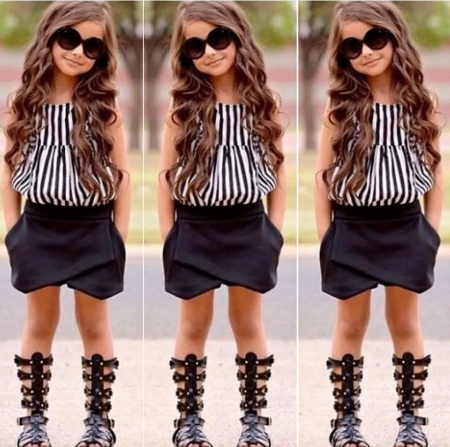 2 PC Pinstriped Short Set 2~7T