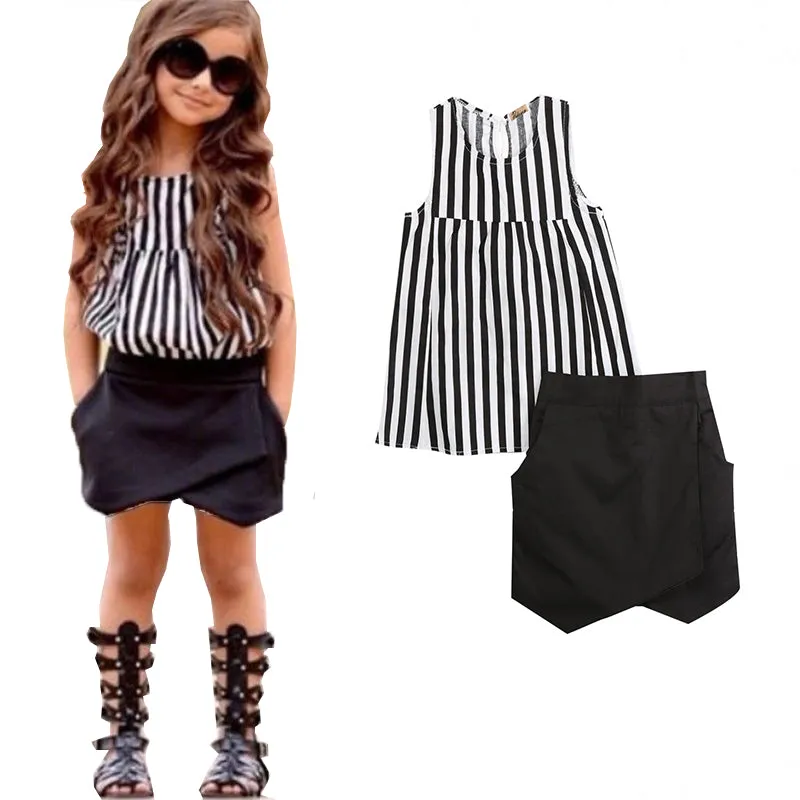 2 PC Pinstriped Short Set 2~7T