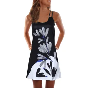 2019 Summer Beach Dress Women Vestidos Vintage Sleeveless 3D Floral Print Sundress O neck Bohe Tank Short Mini Dress Clothes