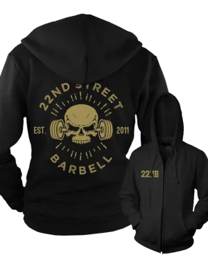 22BB "GOLD SKULL" Zip Up Hoodie