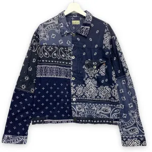 [2XL] Kapital Kountry Bandana Patchwork Pt 1st Shirt Jacket Navy