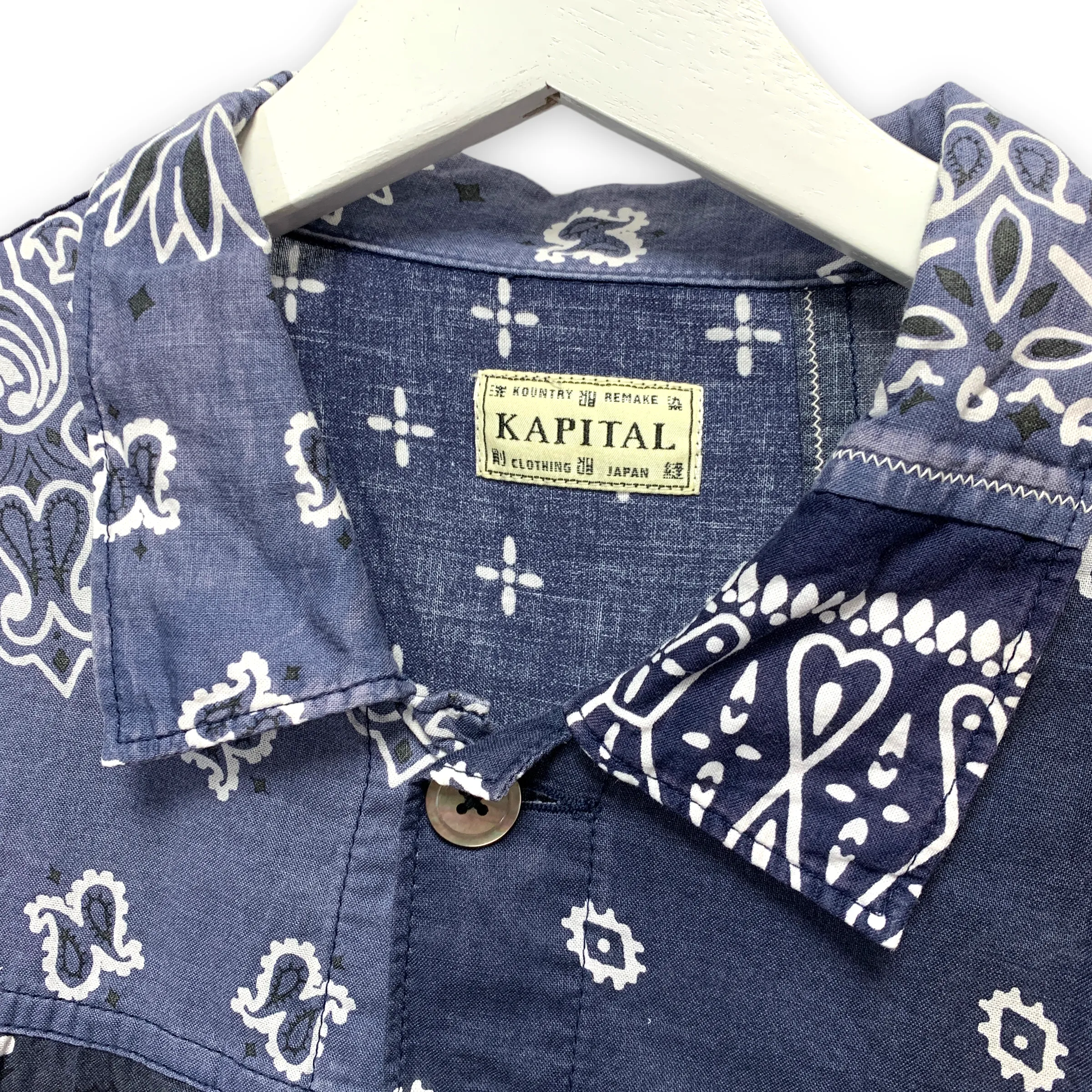 [2XL] Kapital Kountry Bandana Patchwork Pt 1st Shirt Jacket Navy