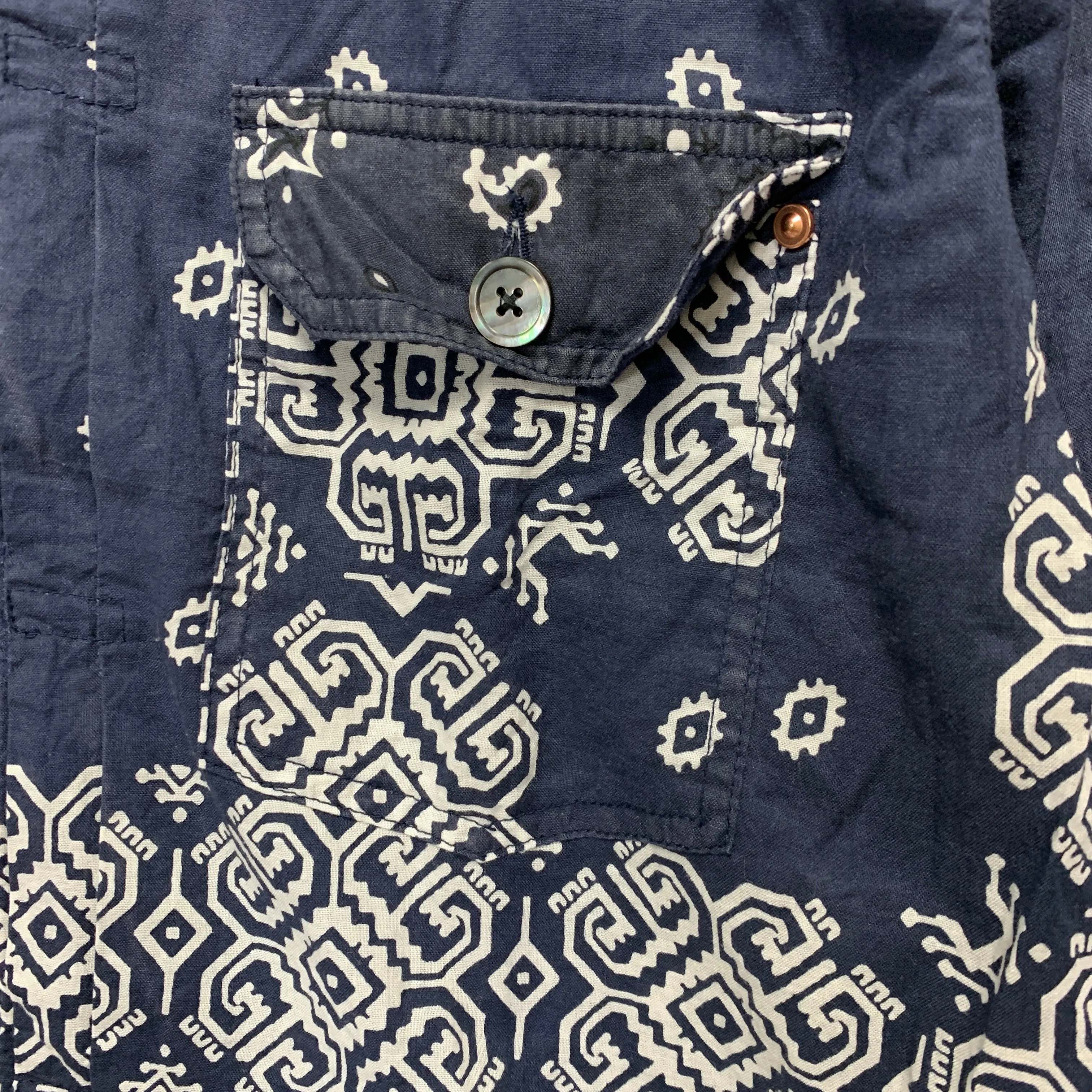 [2XL] Kapital Kountry Bandana Patchwork Pt 1st Shirt Jacket Navy