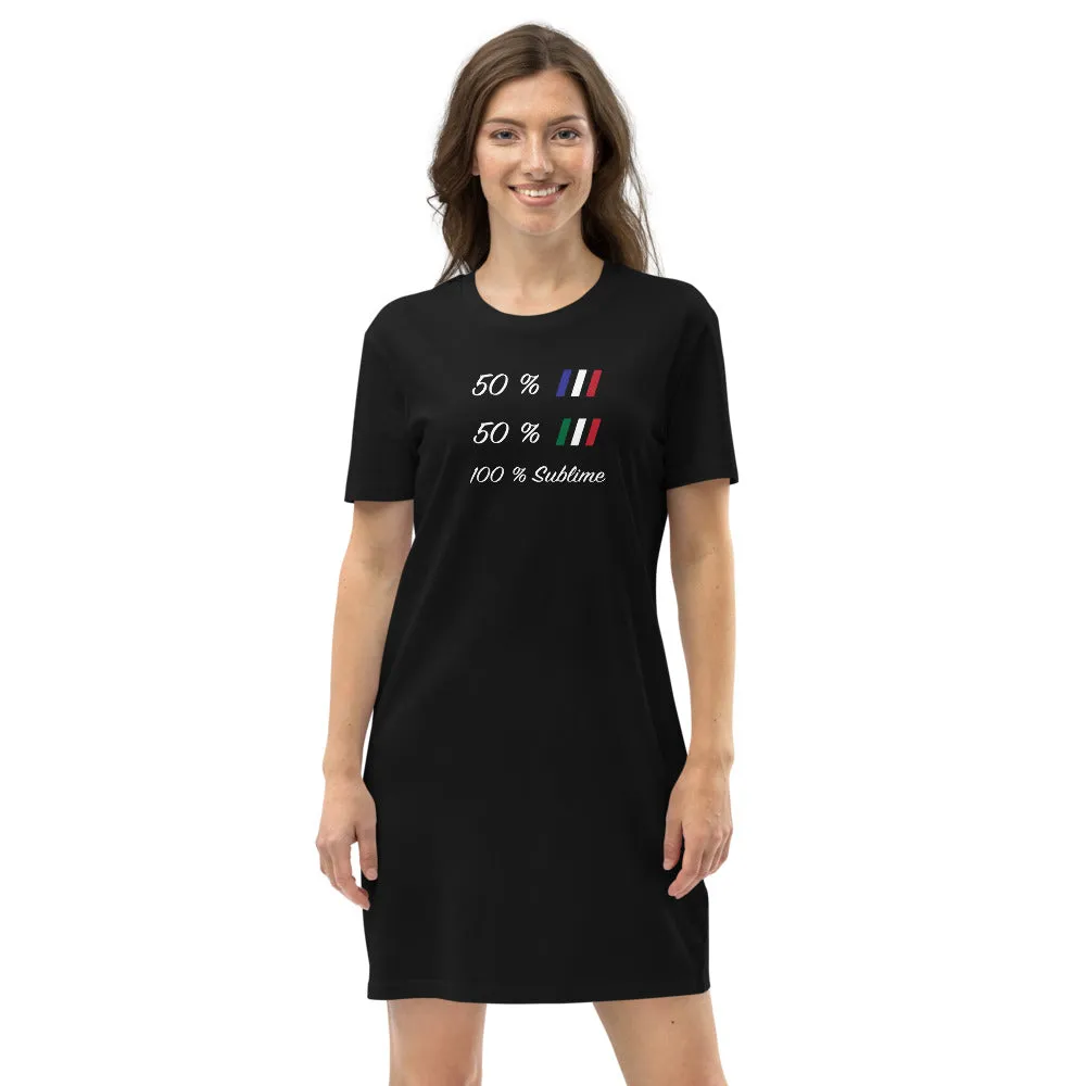 50 % Italienne 100 % sublime - T-Robe longue coton bio