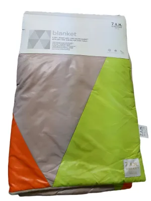 7AM Infant Multicolor Microfleece Square Blanket #B100 One Size NWT