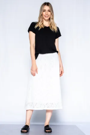 A-Line Lace Skirt Partial Lined Sheer Hem