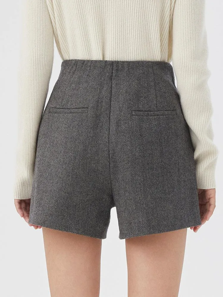 A-Shape Wool Shorts