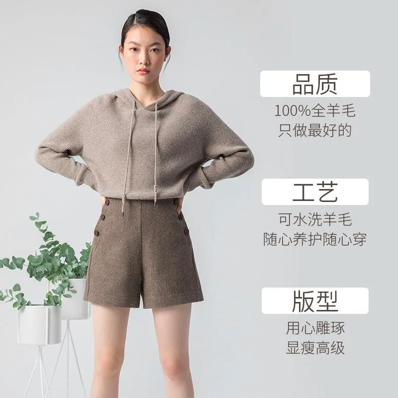 A-Shape Wool Shorts