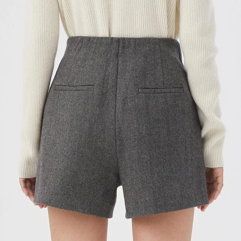 A-Shape Wool Shorts