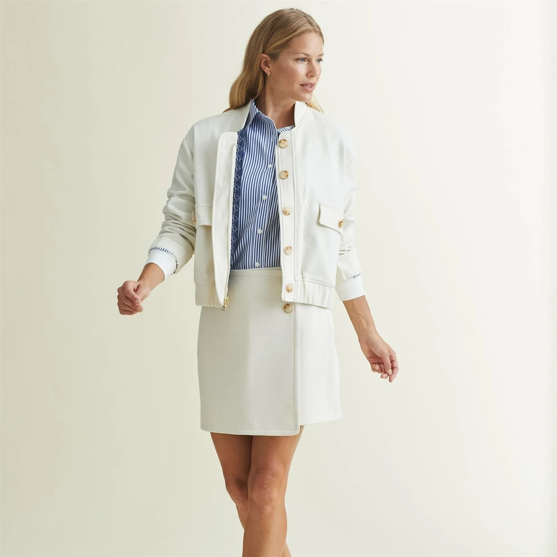 Ada Reversible Bomber Jacket Cream