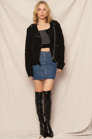 All Of It Biker Sweater Jacket