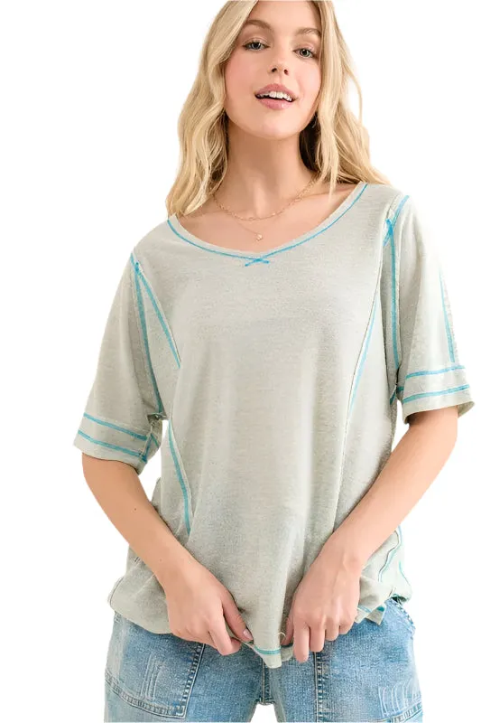 And The Why Reversed Stitch Basic T Shirt