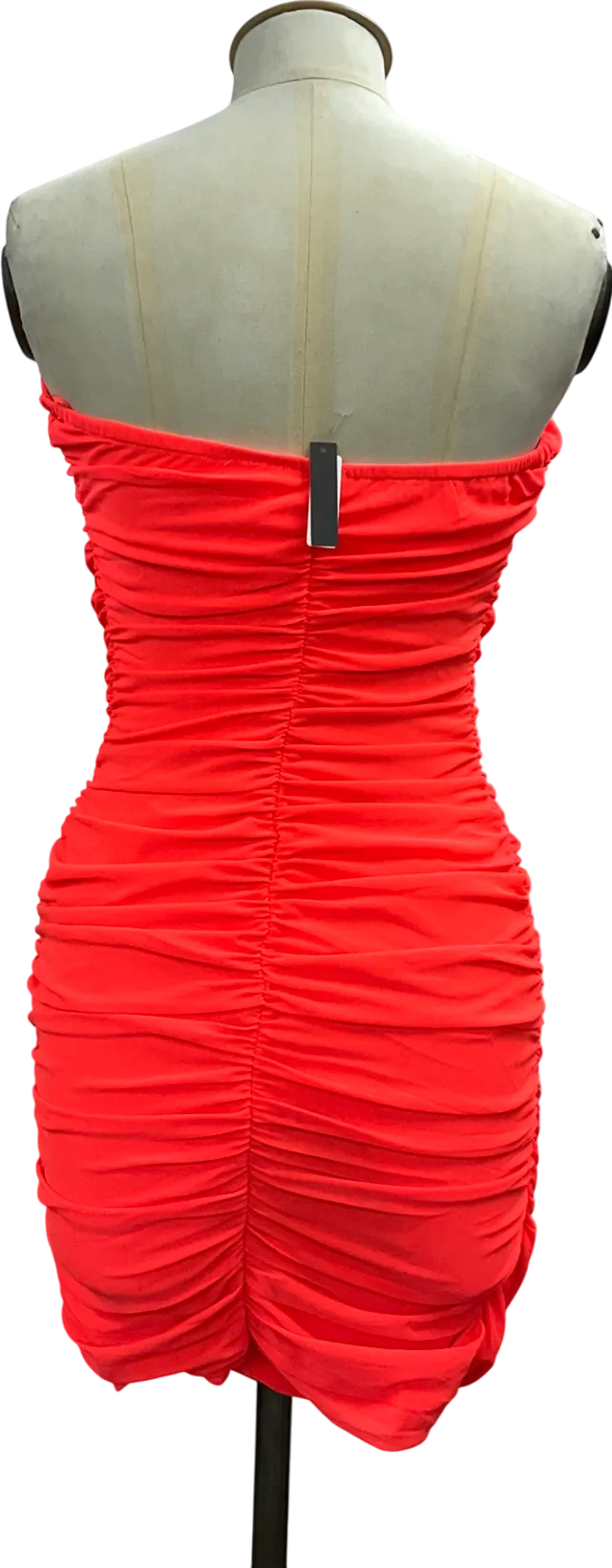 Anthropologie Orange Strapless Slim Mini Dress UK S