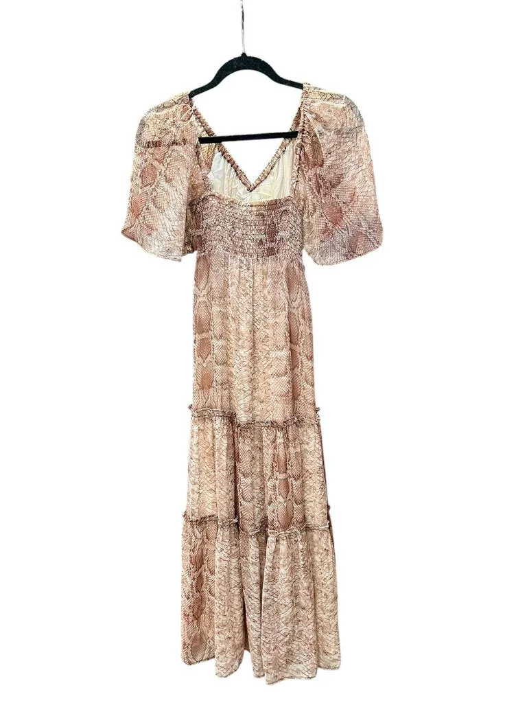 Anthropologie snakeskin print sundress NWT blush xxs