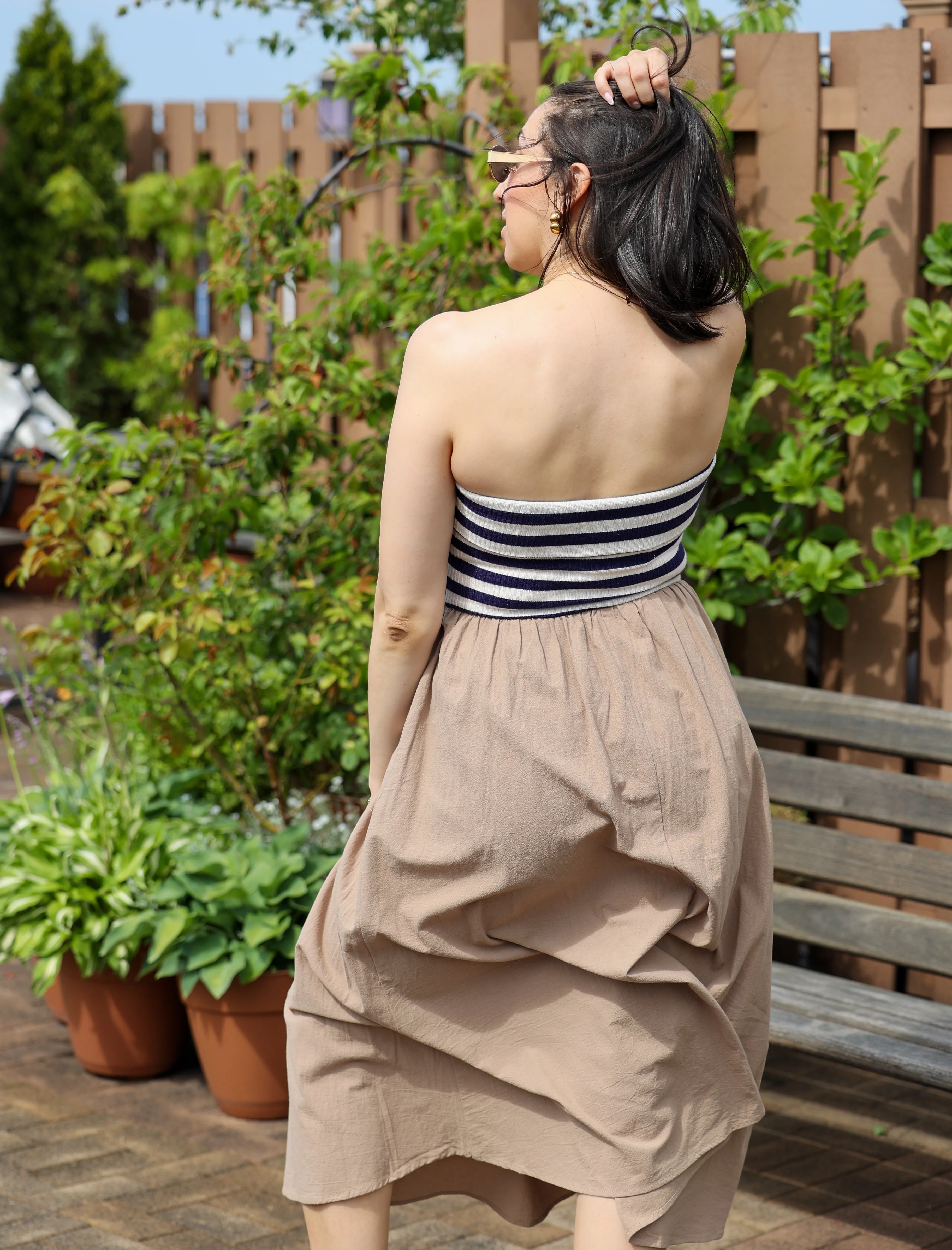 Ava Striped Midi Dress