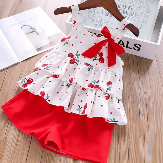 Baby Girl Clothes Chiffon bowknot coat Pants 1-4Y