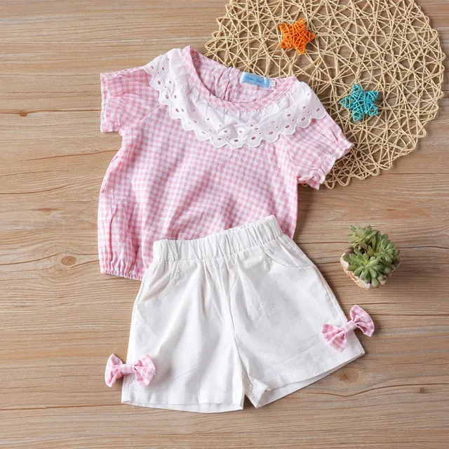 Baby Girl Clothes Chiffon bowknot coat Pants 1-4Y