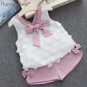 Baby Girl Clothes Chiffon bowknot coat Pants 1-4Y