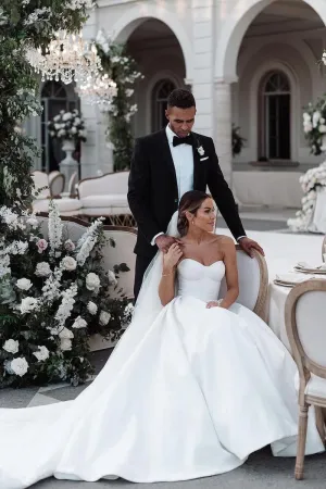 Ball Gown Sweetheart Satin Wedding Dresses