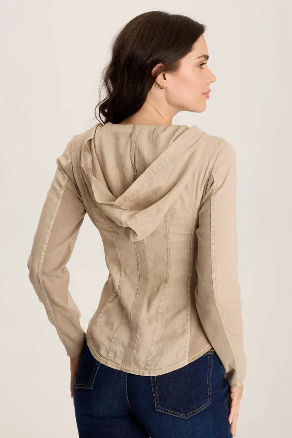 Balvino Linen Ruched Cord Jacket - Tanglewood