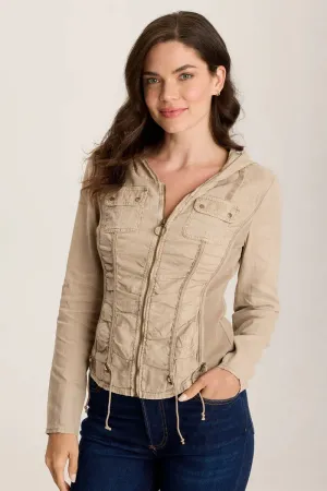 Balvino Linen Ruched Cord Jacket - Tanglewood