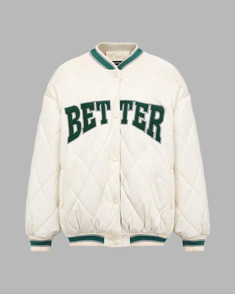 Better Study Quilted Bomber Jacket