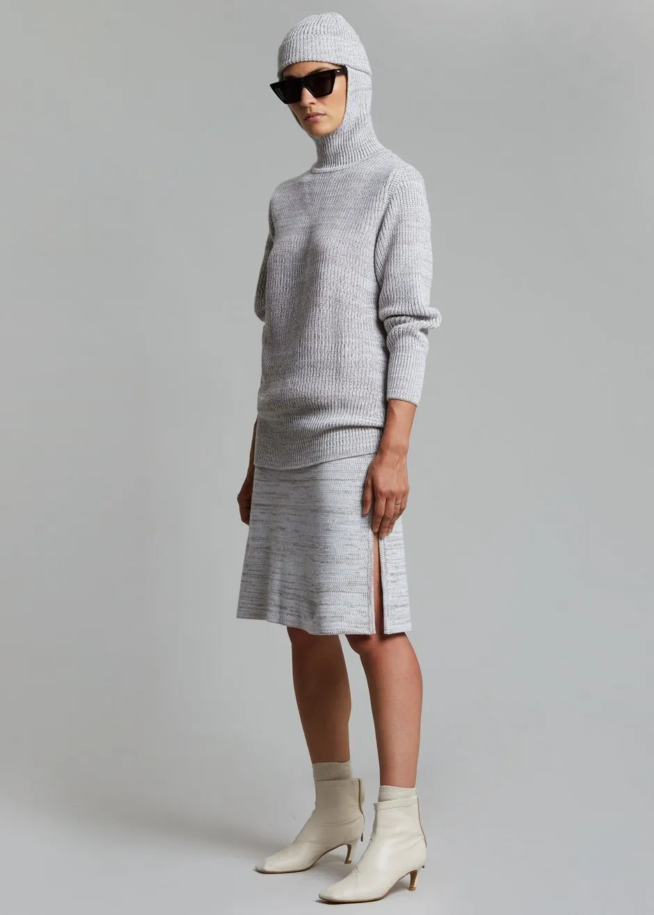 Bevza Knitted Skirt - Light Beige Melange