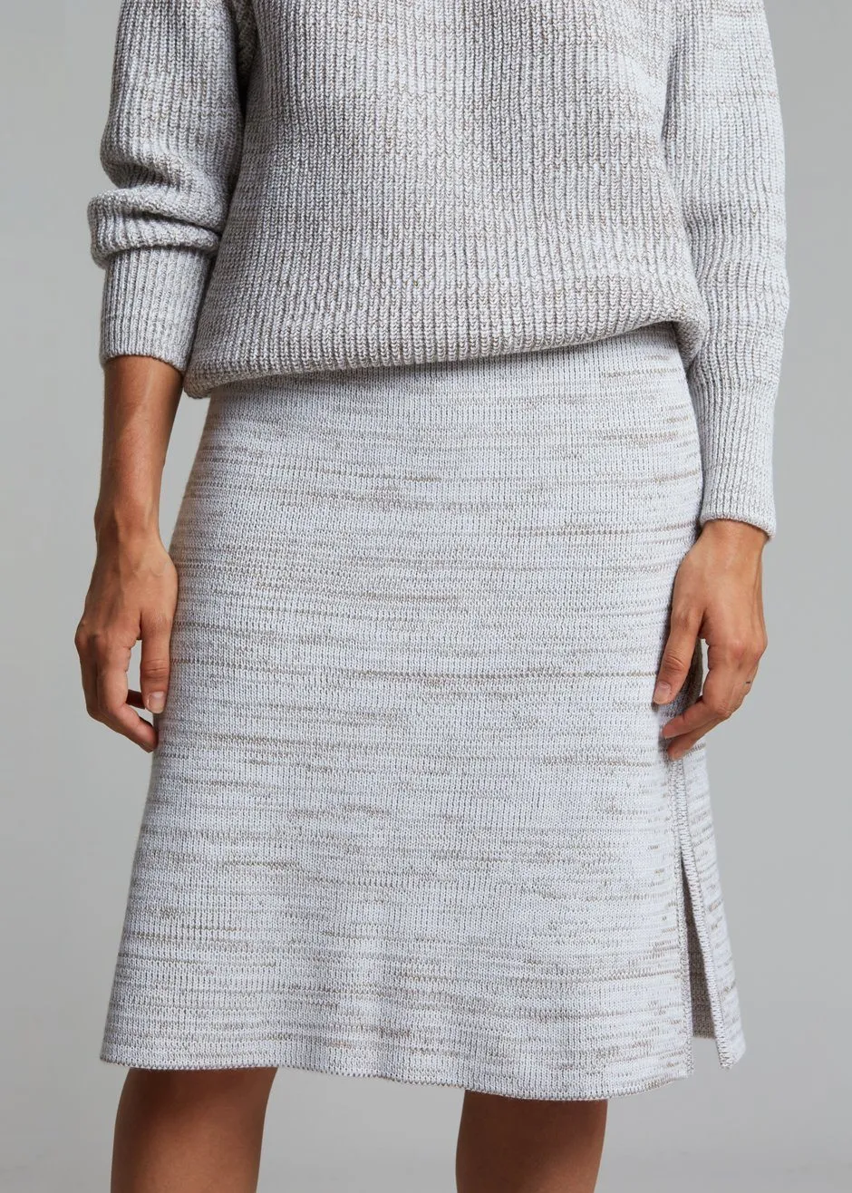 Bevza Knitted Skirt - Light Beige Melange