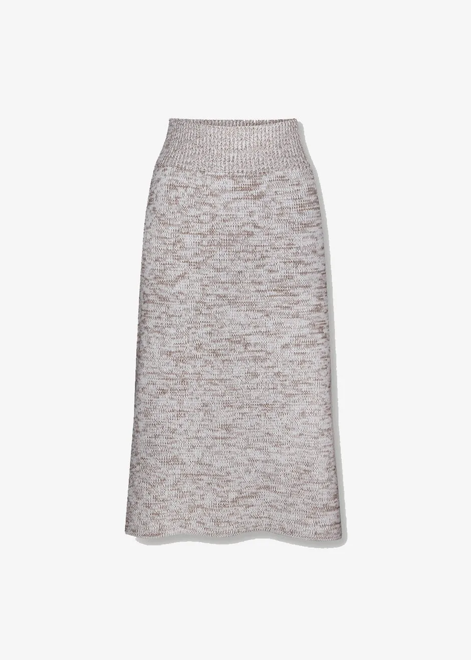 Bevza Knitted Skirt - Light Beige Melange