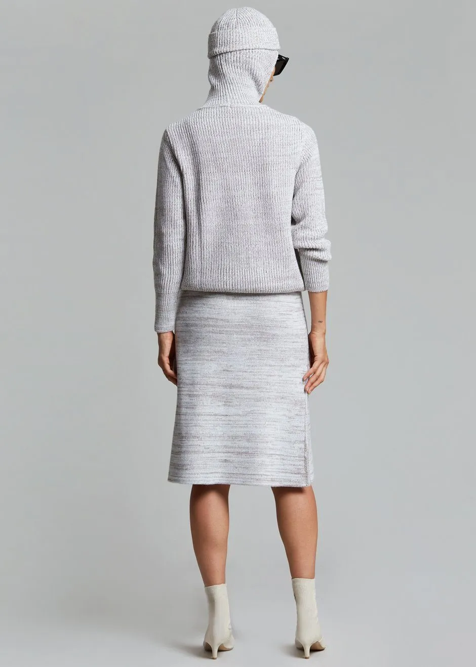Bevza Knitted Skirt - Light Beige Melange