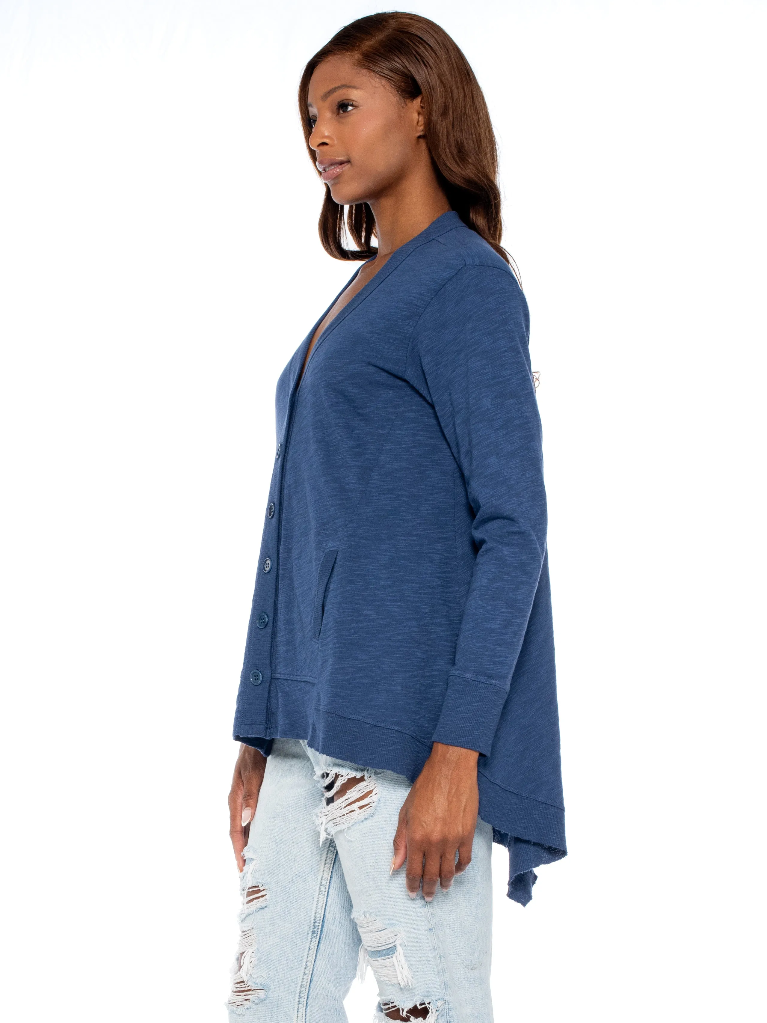 Big Slouchy Rib Mix Pocket Long Sleeve Cardie