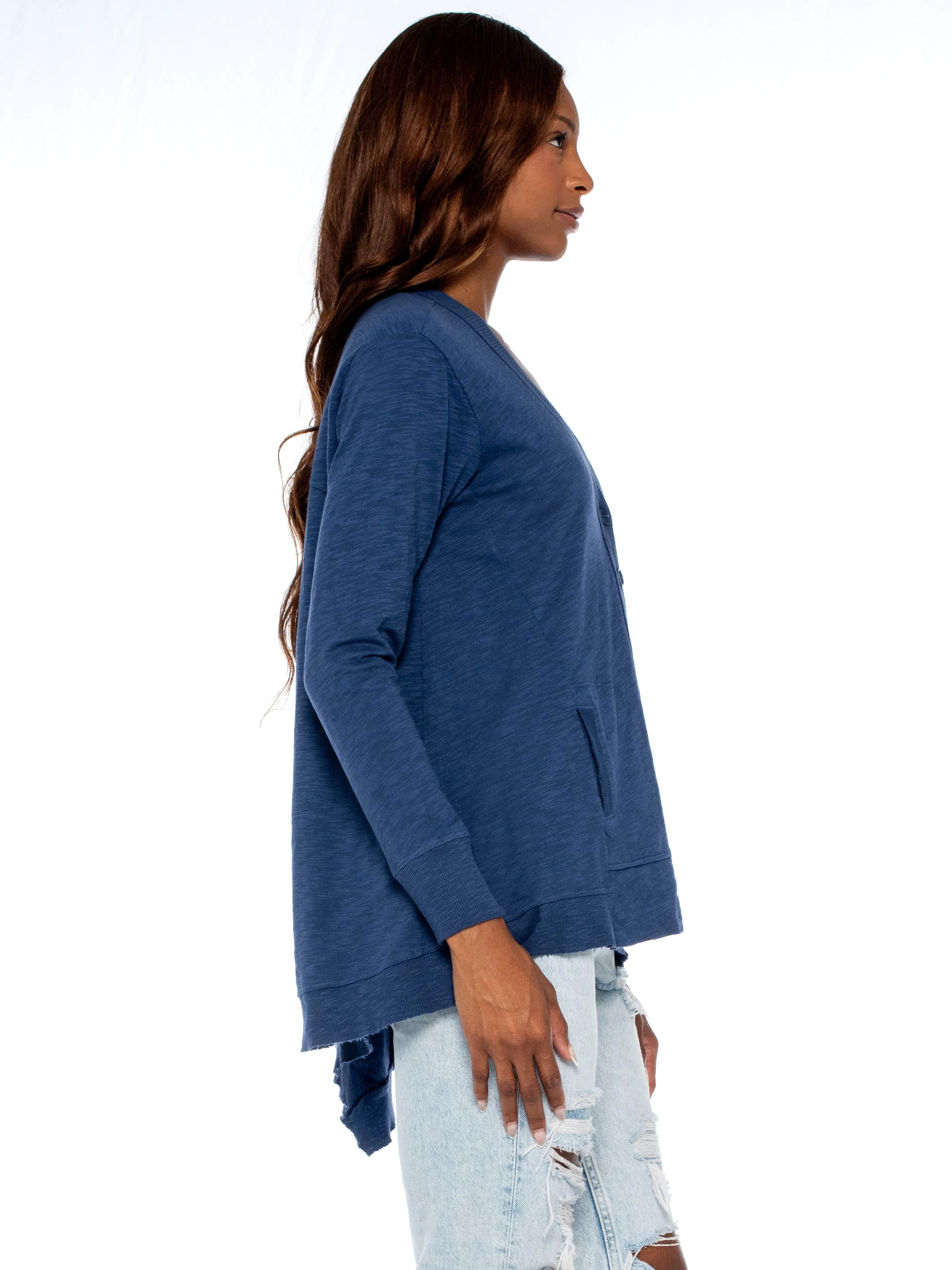 Big Slouchy Rib Mix Pocket Long Sleeve Cardie