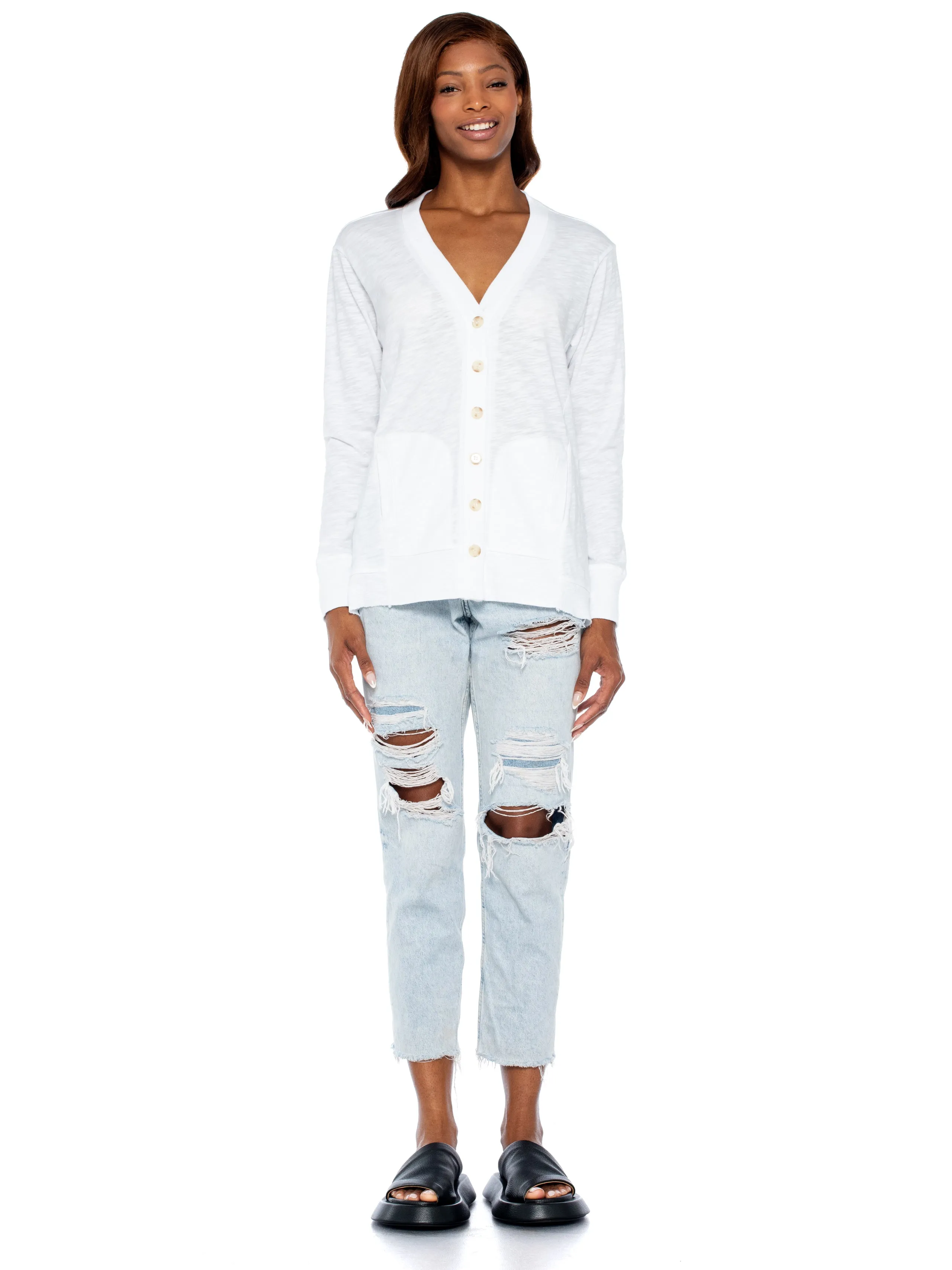 Big Slouchy Rib Mix Pocket Long Sleeve Cardie