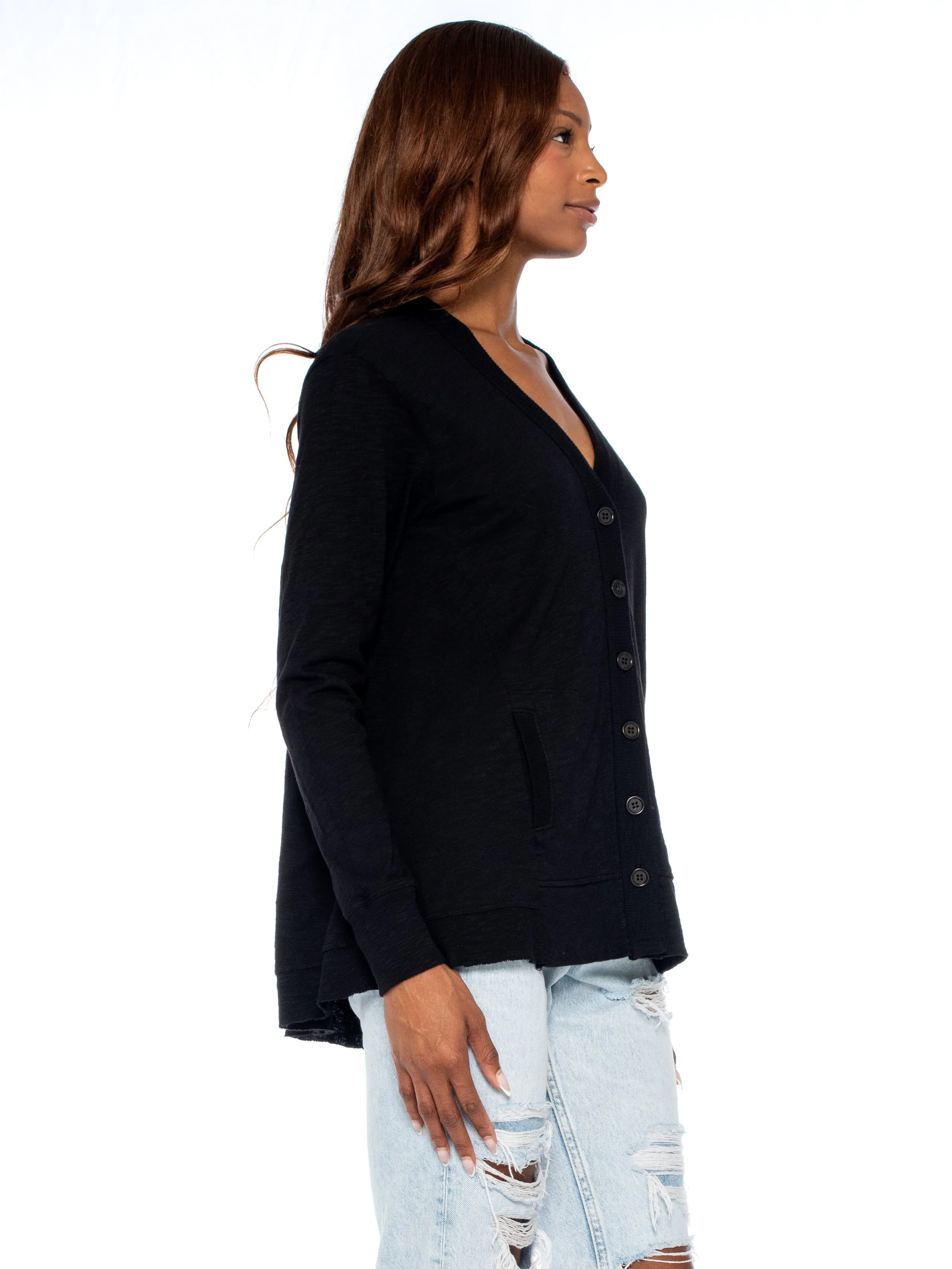 Big Slouchy Rib Mix Pocket Long Sleeve Cardie