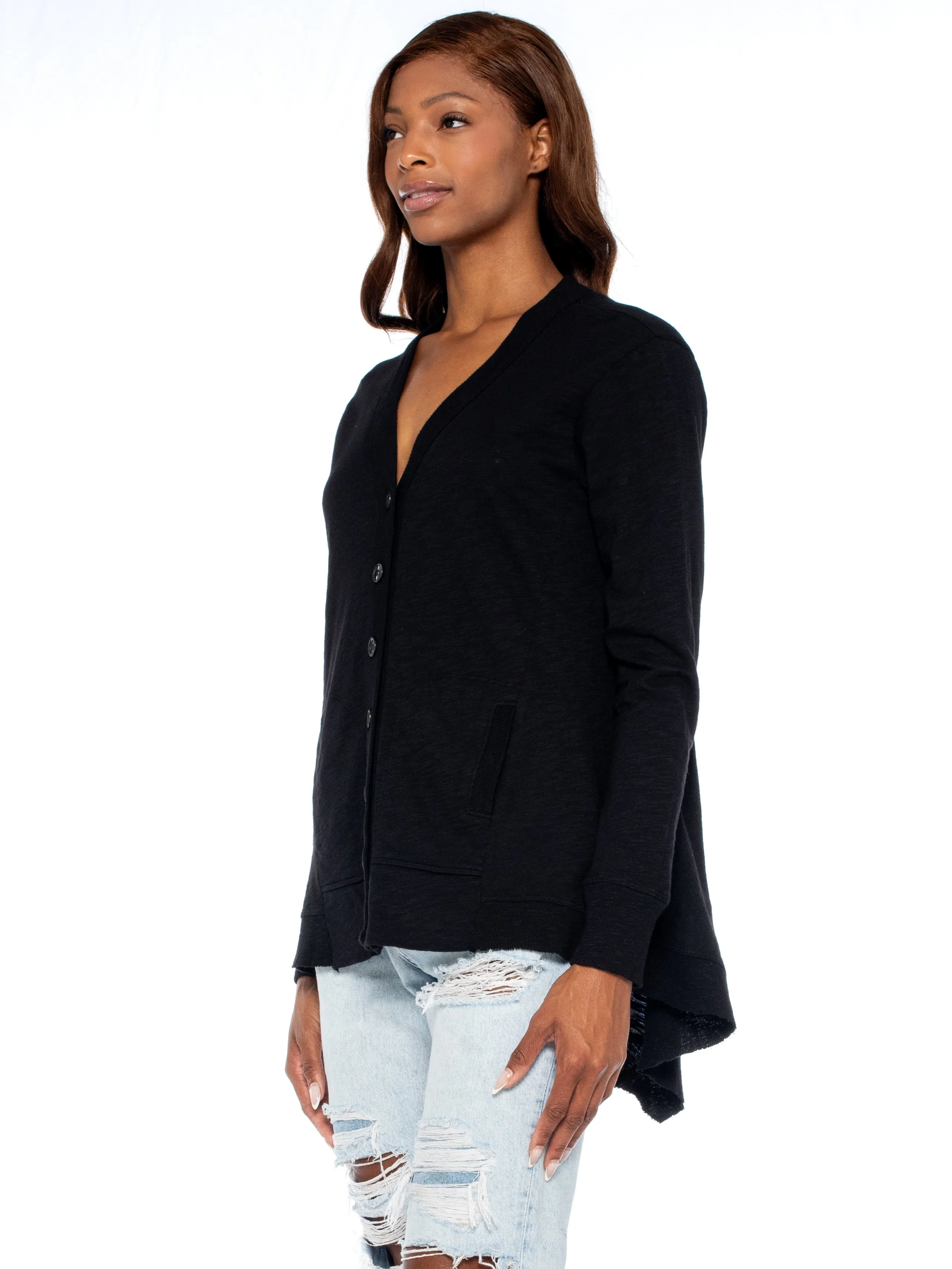 Big Slouchy Rib Mix Pocket Long Sleeve Cardie