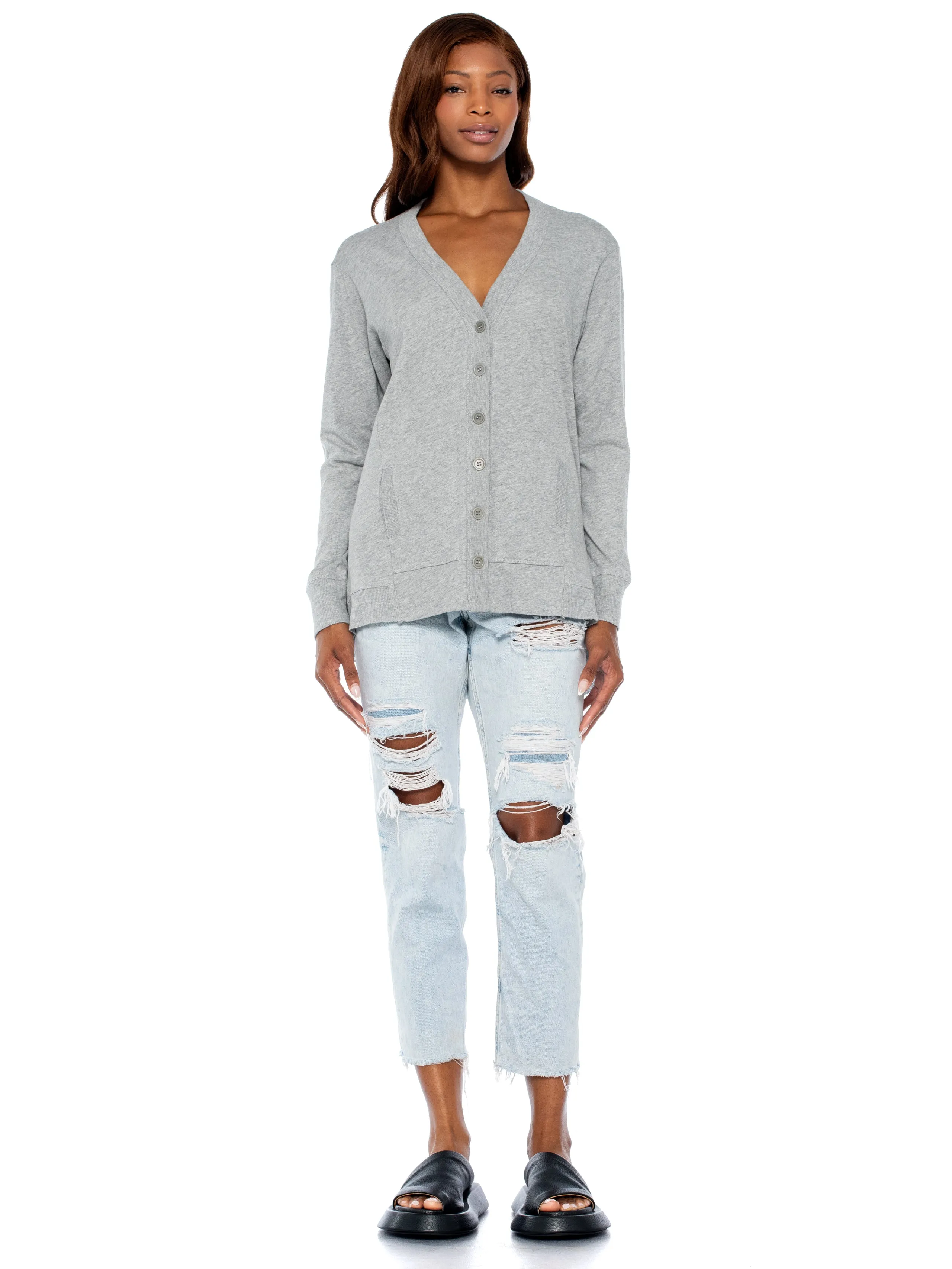 Big Slouchy Rib Mix Pocket Long Sleeve Cardie