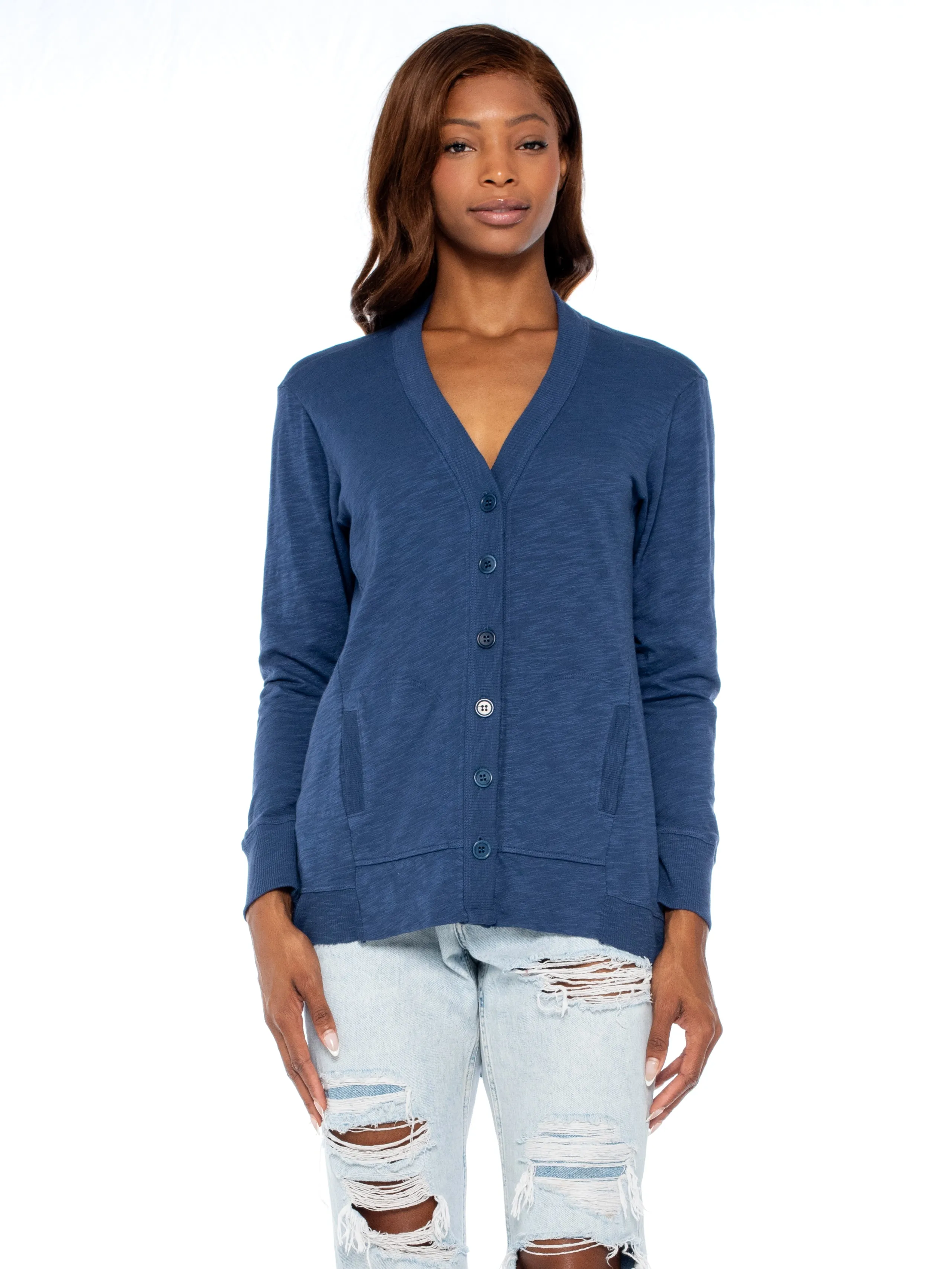 Big Slouchy Rib Mix Pocket Long Sleeve Cardie