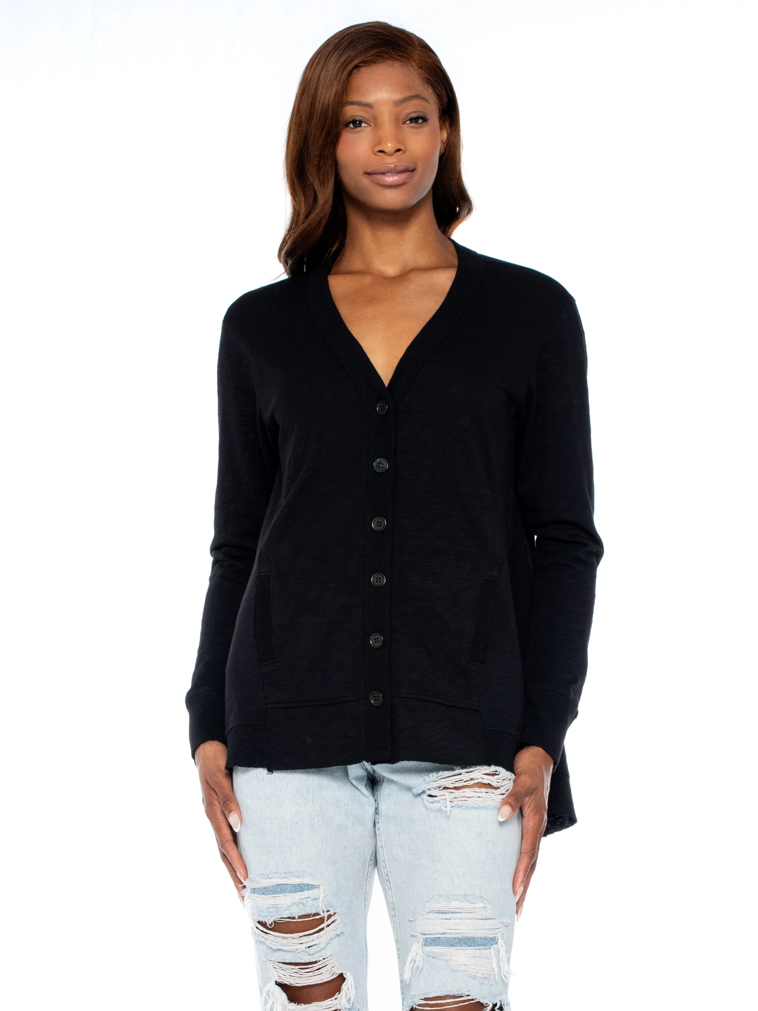 Big Slouchy Rib Mix Pocket Long Sleeve Cardie