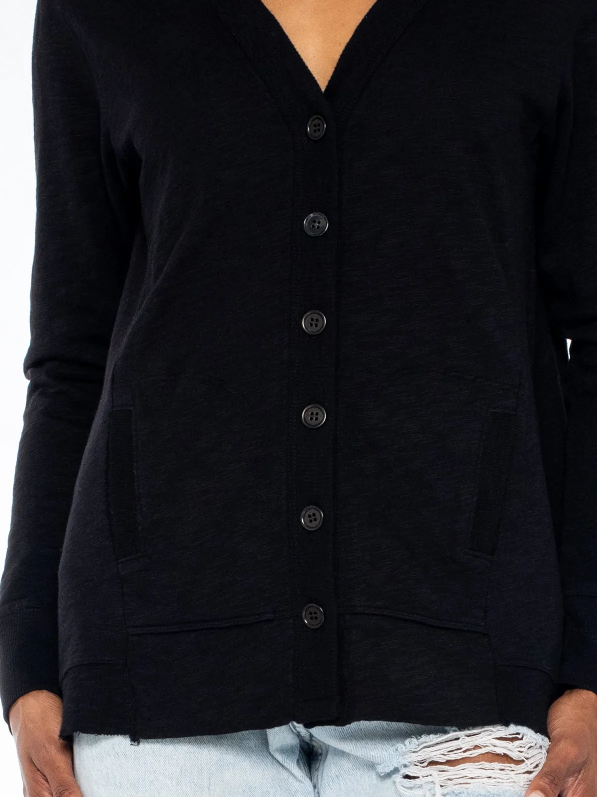 Big Slouchy Rib Mix Pocket Long Sleeve Cardie