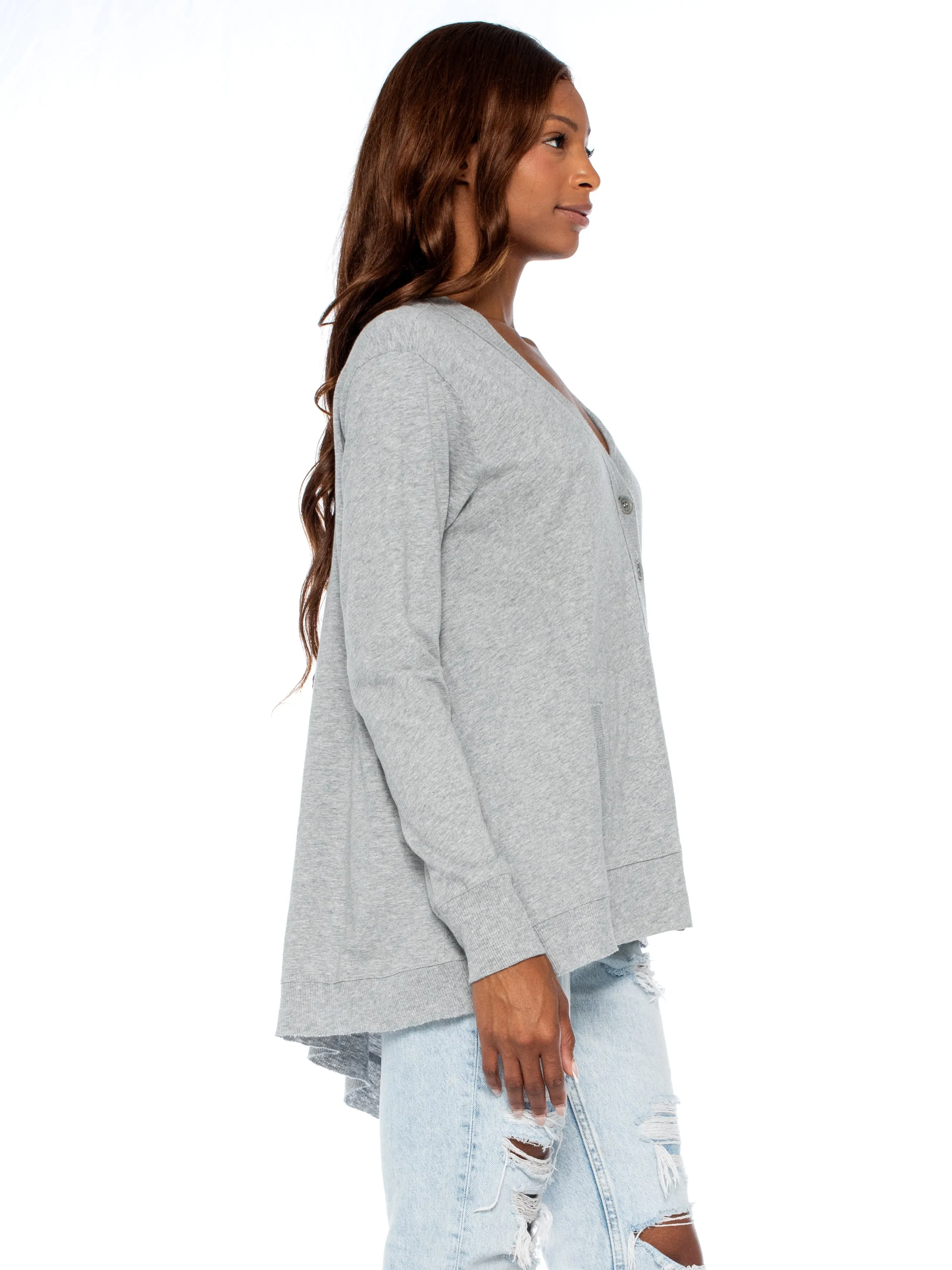 Big Slouchy Rib Mix Pocket Long Sleeve Cardie