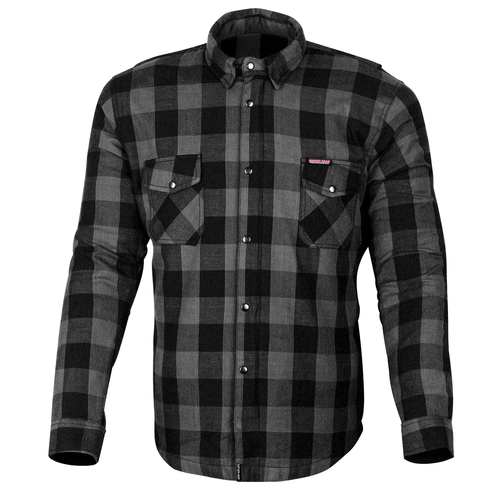 Bikers Gear Australia Exo Protective Lined with Kevlar Motorcycle Shirts Black / Grey