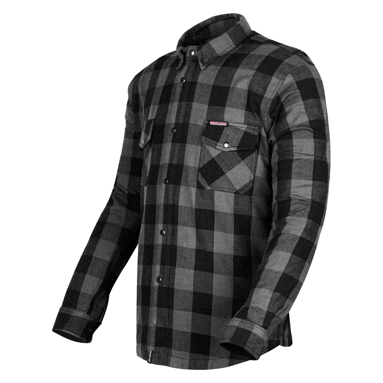 Bikers Gear Australia Exo Protective Lined with Kevlar Motorcycle Shirts Black / Grey
