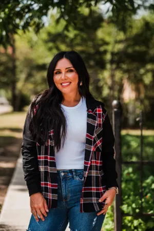 Black and Red Plaid Hooded Flannel Shirt Pack (1/1/1)