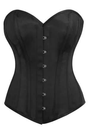 Black Matte Satin Overbust