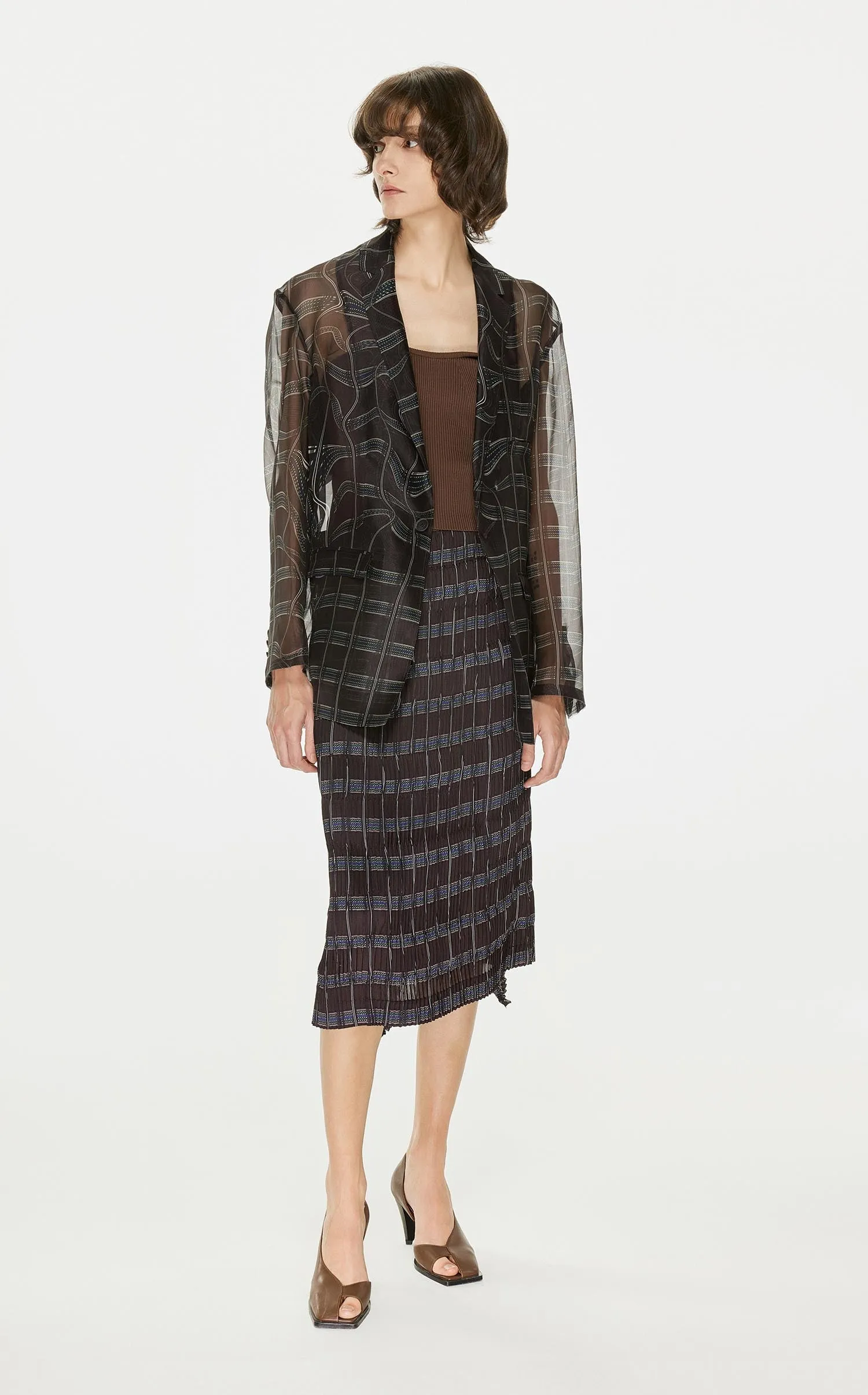 Blazer / JNBY Print Pattern Silk Suit (100% Silk)