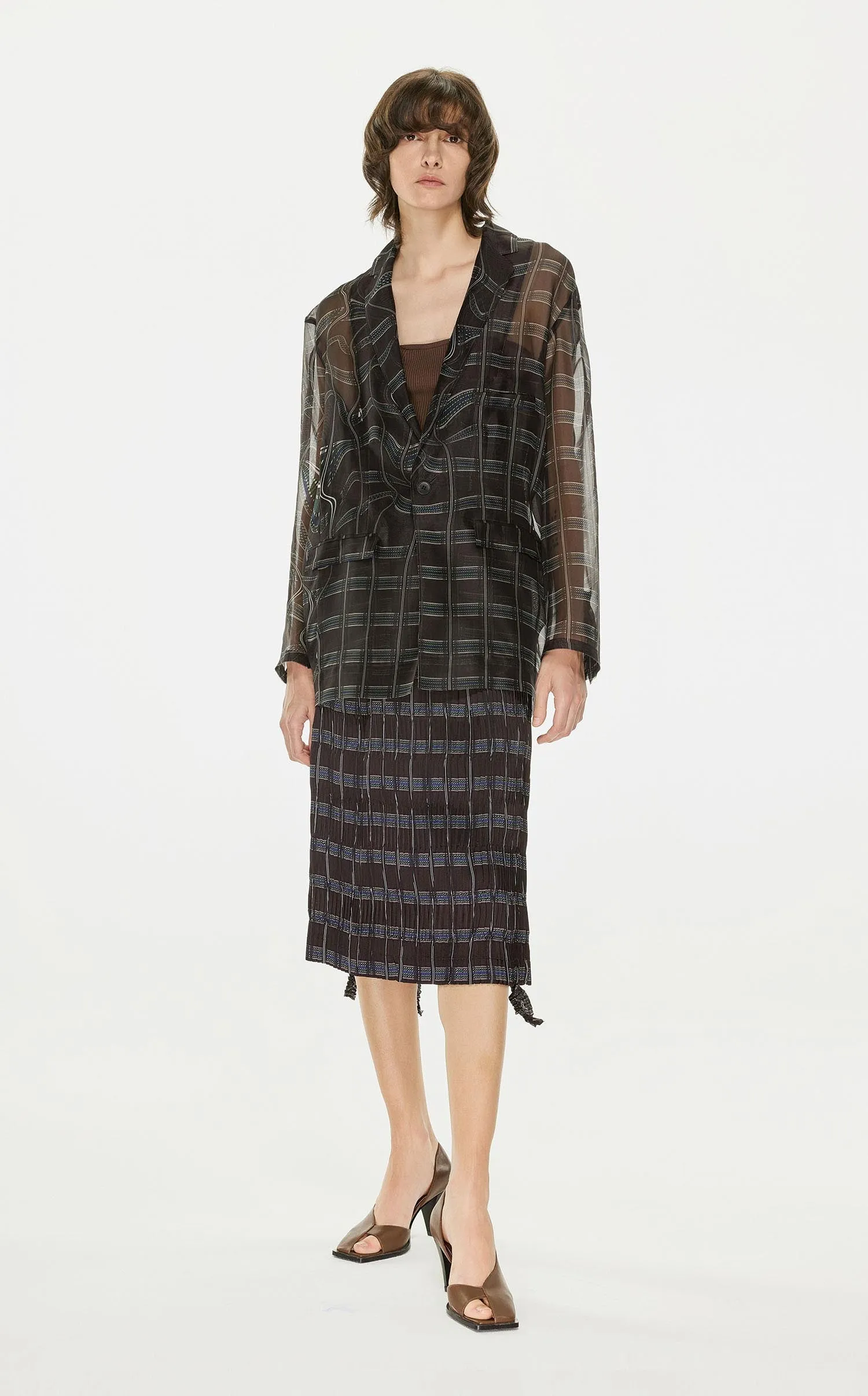 Blazer / JNBY Print Pattern Silk Suit (100% Silk)