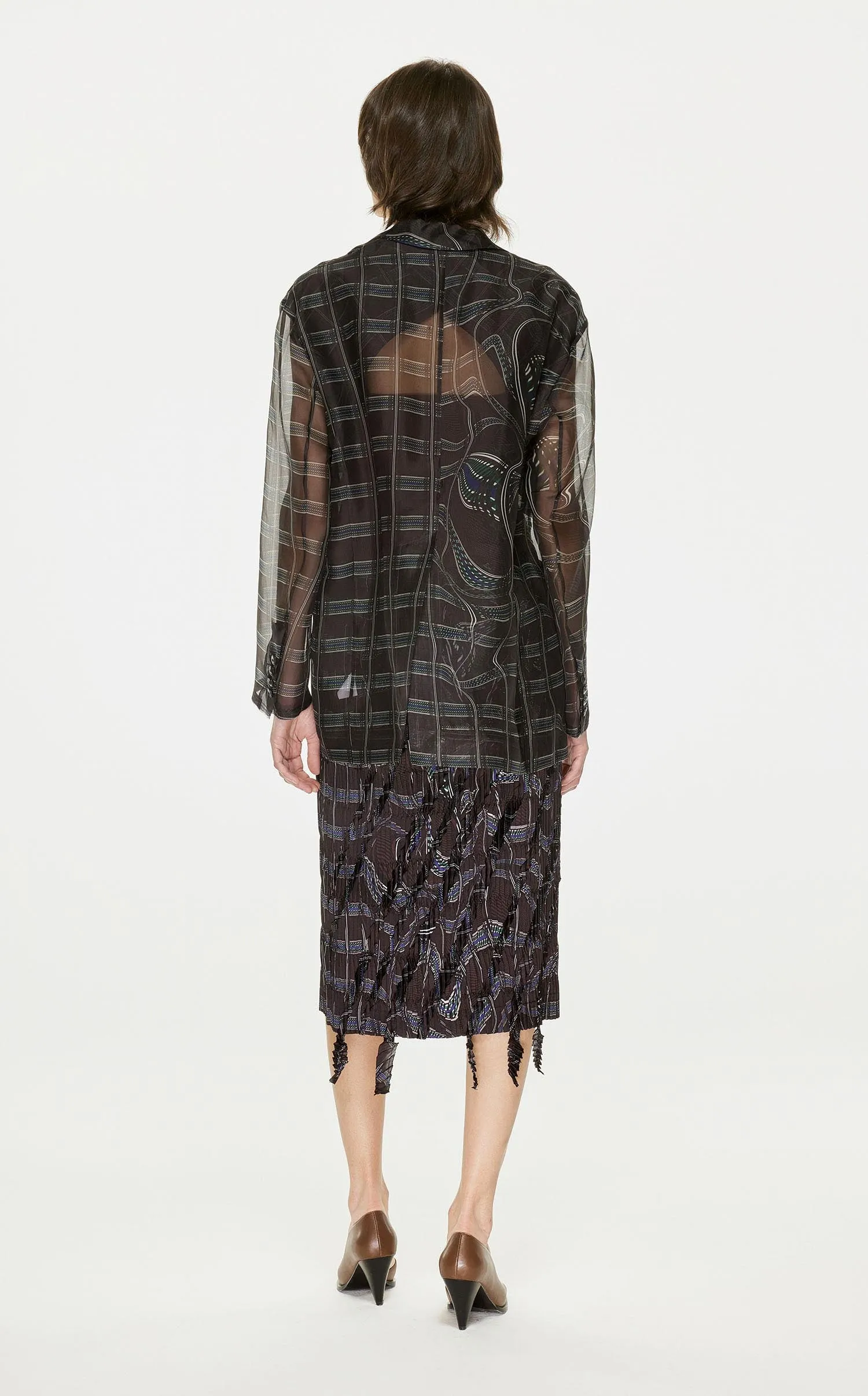 Blazer / JNBY Print Pattern Silk Suit (100% Silk)