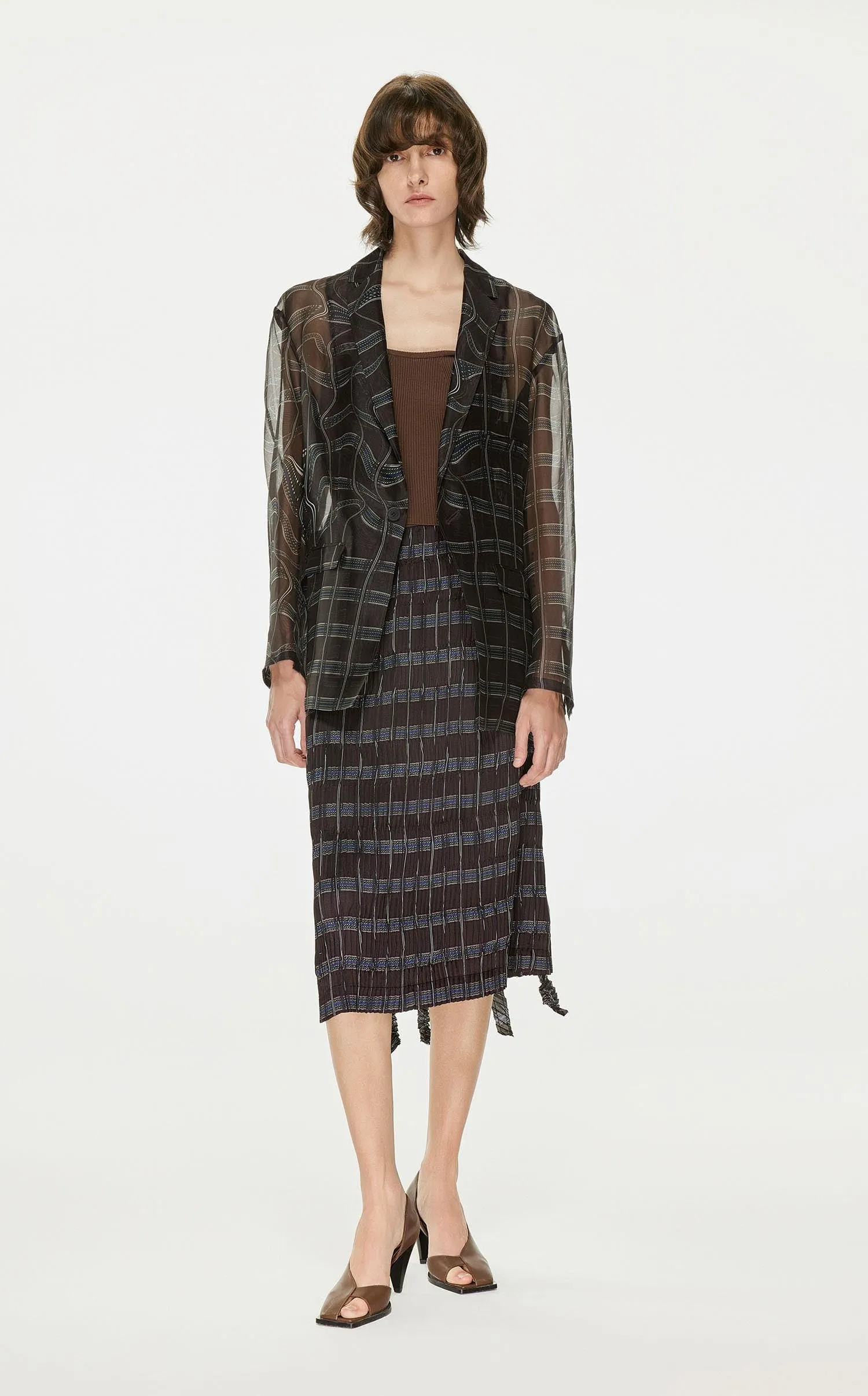 Blazer / JNBY Print Pattern Silk Suit (100% Silk)