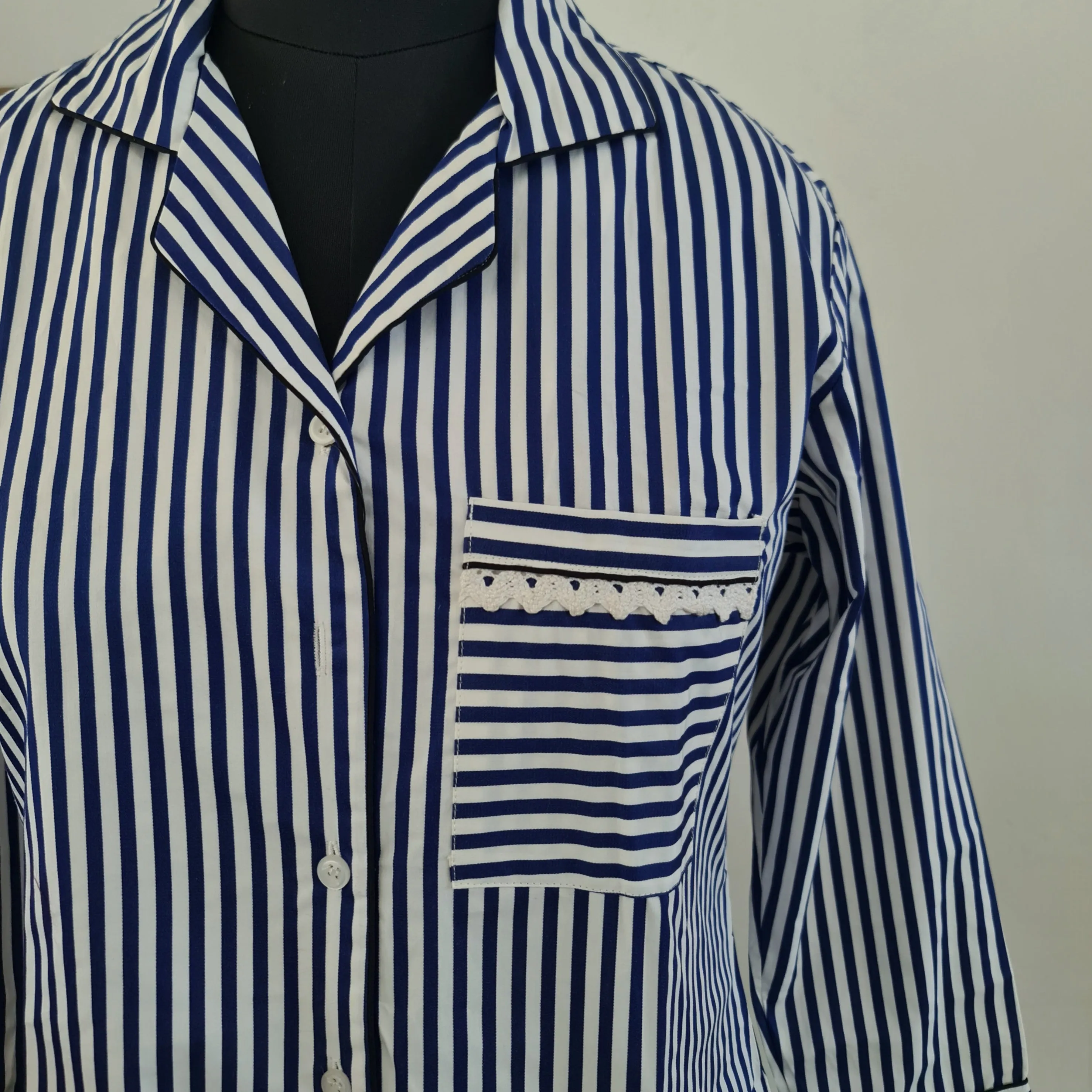 Blue n white striped sleepshirt