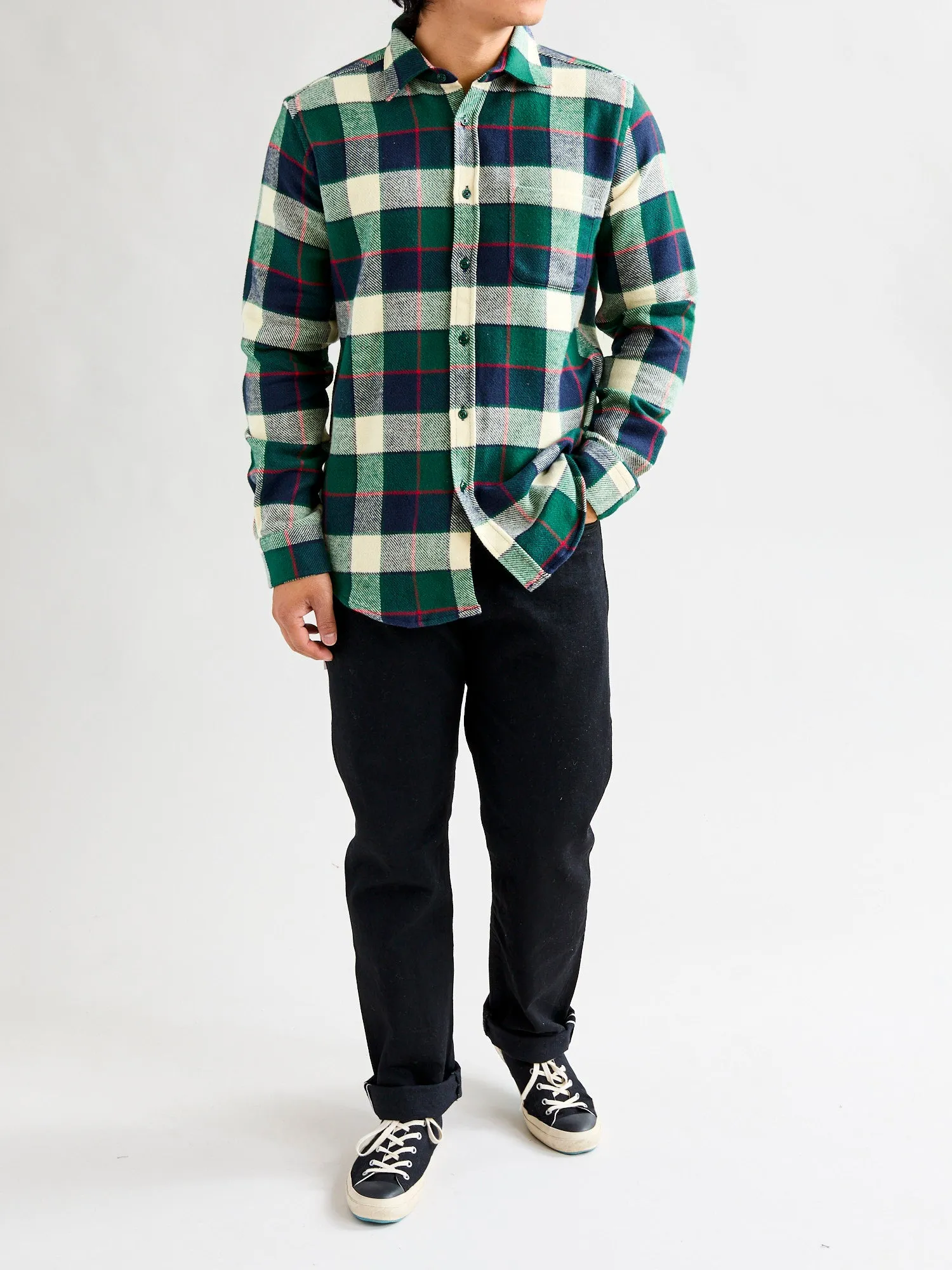 Bottle Button-Up Shirt in Blue Green
